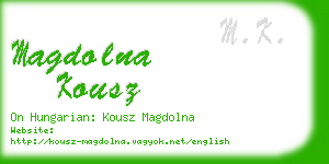 magdolna kousz business card